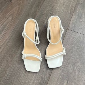 By Far Women's White Charlie Knotted-strap Leather Sandals